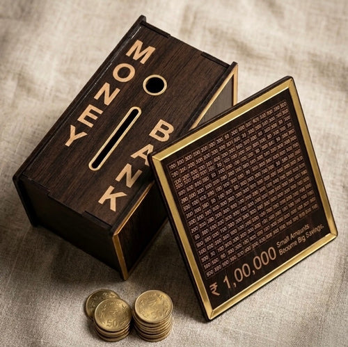 Wooden Money Bank 6x6 Inches